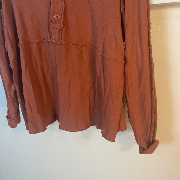 Urban Outfitters UO Freddie Henley OversizednTunic Top in Burnt Orange Size XS - Picture 6 of 12